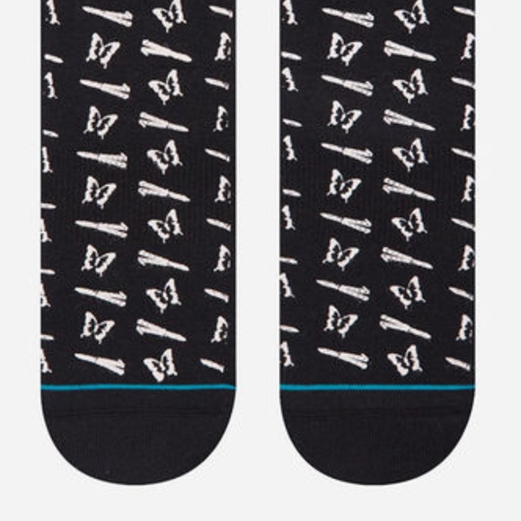 STANCE Butterflies Mens Socks Medium Black - Picture 3 of 5